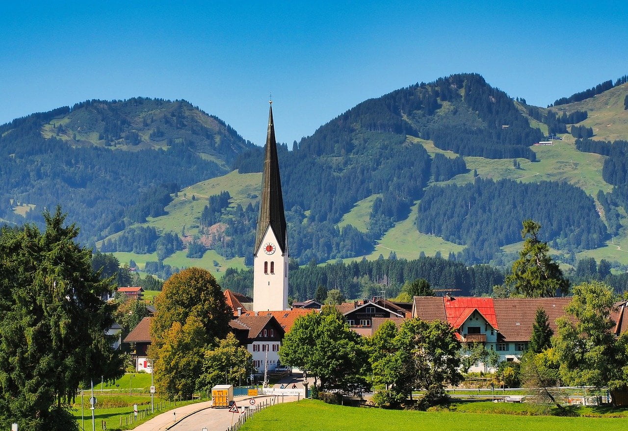 village, mountains, allgäu